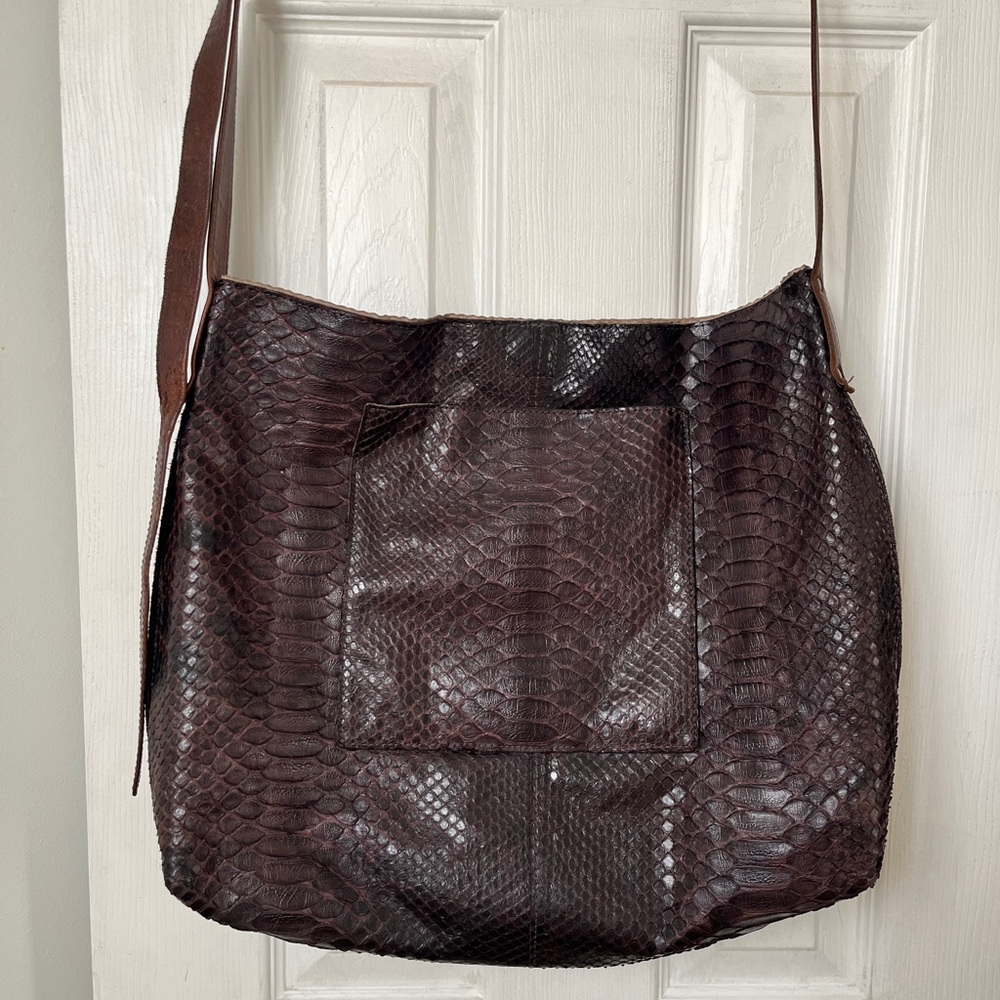 B.May Python Crossbody Messenger Bag - Picture 2 of 12